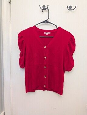 Vida Milano Red Short Sleeve Sweater